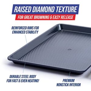 Blue Diamond Bakeware Diamond Infused Ceramic Nonstick, 18" x 13" Half Cookie Sheet Baking Pan, Dishwasher and Freezer Safe, PFAS-Free, Blue