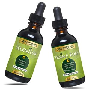 go nutrients selenium 200 mcg supplement | go nutrients nascent iodine supplement | high potency liquid drops - non-gmo, gluten-free