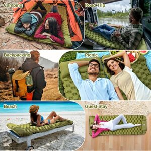 Night Cat Sleeping Air Pad with Pillow Inflatble Mat Mattress Bed for Camping Backpacking Hiking Traveling 75x25 inches