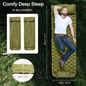 Night Cat Sleeping Air Pad with Pillow Inflatble Mat Mattress Bed for Camping Backpacking Hiking Traveling 75x25 inches