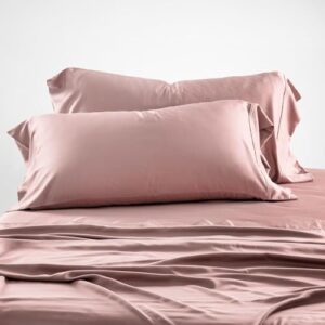 olive + crate tencel eucalyptus cooling pillow cases for hot sleepers - moisture wicking, temperature regulating, queen size silk pillowcase - sateen weave, naturally produced (2 pack) | rose pink
