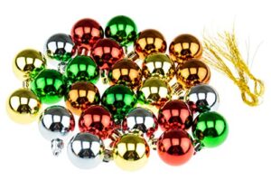 clever creations shatterproof christmas ornaments small 25mm red, green, gold, silver, brown christmas décor | 25 pack set perfect for christmas decorations