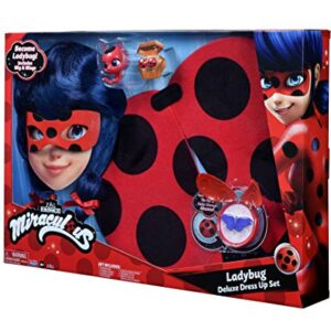 Miraculous: Tales of Ladybug and Cat Noir Deluxe Role Play Set Ladybug Costume Kids Fancy Dress Set with Mask and Accessories Ladybug Superhero Costumes for Girls and Boys