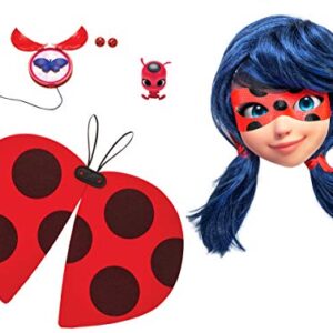 Miraculous: Tales of Ladybug and Cat Noir Deluxe Role Play Set Ladybug Costume Kids Fancy Dress Set with Mask and Accessories Ladybug Superhero Costumes for Girls and Boys