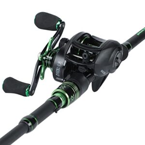 Sougayilang Baitcasting Travel Fishing Rod Reel Combos Baitcasting Fishing Reel-Telescopic Carbon Fishing Pole with Carrier Case