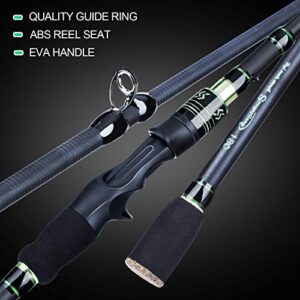 Sougayilang Baitcasting Travel Fishing Rod Reel Combos Baitcasting Fishing Reel-Telescopic Carbon Fishing Pole with Carrier Case