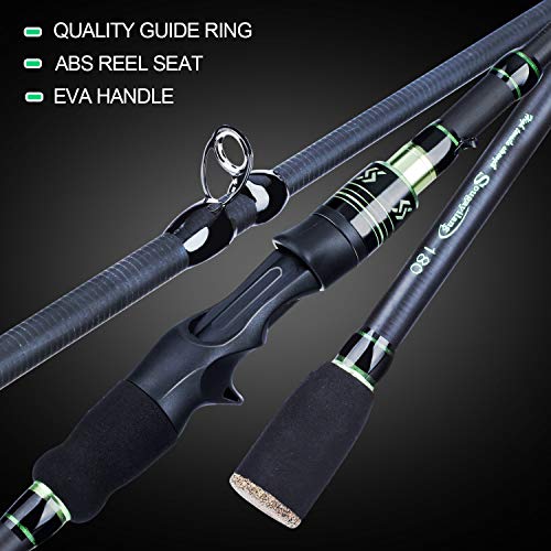 Sougayilang Baitcasting Travel Fishing Rod Reel Combos Baitcasting Fishing Reel-Telescopic Carbon Fishing Pole with Carrier Case