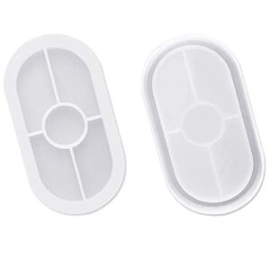 afunta diy oval silicone coaster mold,2 pcs soft flexible oval crystal silicone molds for casting with resin, concrete, cement and polymer clay - transparent white