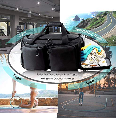 Duffle Bag for Men Ultra-Lightweight Foldable Gym Duffle Bag | 40L Capacity Shoes Compartment & WetPocket | Multi-Function Carry | Perfect for Travel & Workout Beach Bag Tote Bag for Women