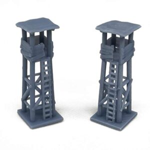 outland models railroad scenery small wooden style watchtower 2pcs n scale 1:160