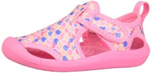 oshkosh b'gosh girls aquatic water shoe sport sandal, fuchsia/multi, 9 wide toddler