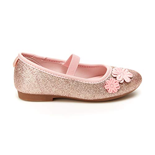 OshKosh B'Gosh Girls Montana Ballet Flat, Rose Gold, 7 Toddler