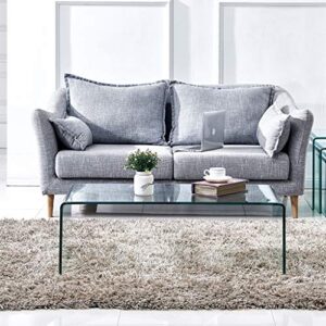 Premium Tempered Glass Coffee Table,Clear Coffee Table, Small Modern Coffee Table for Living Room,Match Well with Rug (39.4x19.7x13.8)