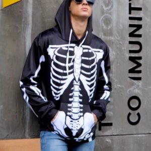 uideazone Boys Hoodies Sweatshirt Tops Funny Skeleton Sweater Pullover Mid-Weight Tracksuit Tops with Pocket Jumper Streetwear …