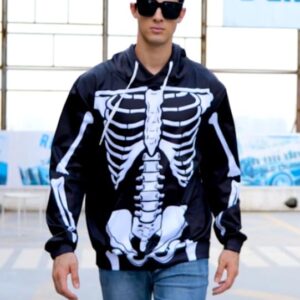 uideazone Boys Hoodies Sweatshirt Tops Funny Skeleton Sweater Pullover Mid-Weight Tracksuit Tops with Pocket Jumper Streetwear …