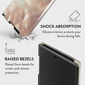 BURGA Phone Case Compatible with Samsung Galaxy Note 10 - Hybrid 2-Layer Hard Shell + Silicone Protective Case -Nude Shades Marble Brown Seashell Pearl Serene - Scratch-Resistant Shockproof Cover