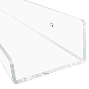 Weiai Clear Acrylic Shelf 15" Invisible Floating Wall Ledge Bookshelf, Kids Book Display Shelves Wall Mounted (15 Inch 2Pack)