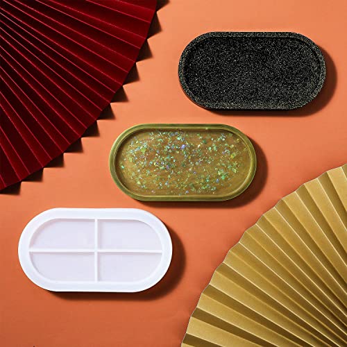 DIY Tray Silicone Resin Mold, Oval Epoxy Resin Casting Mold, Craft Jewelry Making Tools, Jewelry Plate Dish Casting Mold for Crafts Supplies