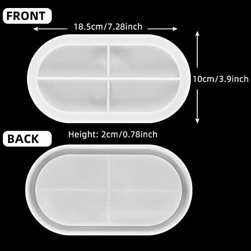 DIY Tray Silicone Resin Mold, Oval Epoxy Resin Casting Mold, Craft Jewelry Making Tools, Jewelry Plate Dish Casting Mold for Crafts Supplies