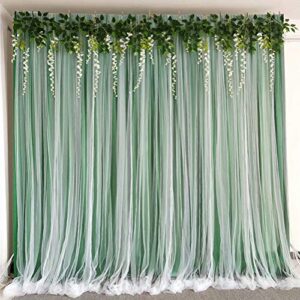 dusty green tulle chiffon backdrop for bridal shower wedding ceremony backdrops curtains newborn baby shower backdrop photo booth background photography