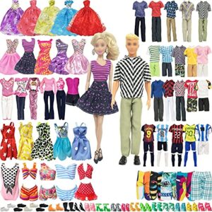 sotogo 56 pieces doll clothes and accessories for 11.5 inch girl boy doll clothes different occasions include 20 sets handmade doll dresses/casual clothes/swimsuit/sportswear and 18 pairs shoes