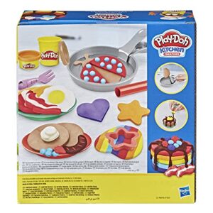 Play-Doh Kitchen Creations Flip 'n Pancakes Playset with 14 Play Kitchen Accessories, Preschool Toys, Kitchen Toys for 3 Year Old Girls and Boys and Up