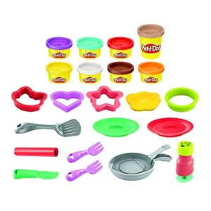 Play-Doh Kitchen Creations Flip 'n Pancakes Playset with 14 Play Kitchen Accessories, Preschool Toys, Kitchen Toys for 3 Year Old Girls and Boys and Up