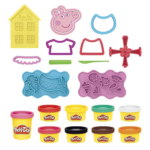 Play-Doh Peppa Pig Stylin' Set, Peppa Pig Playset with 9 Cans and 11 Tools, Peppa Pig Toys for 3 Year Old Girls and Boys and Up