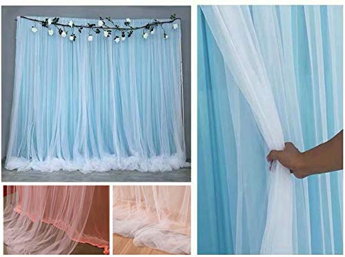 Champagne Tulle Chiffon Backdrop for Bridal Shower Wedding Ceremony Backdrops Curtains Newborn Baby Shower Backdrop Photo Booth Background Photography