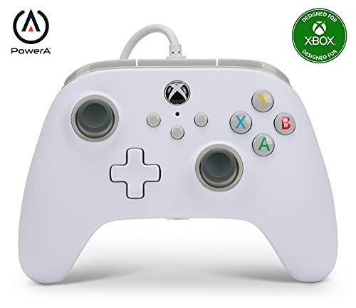 PowerA Wired Controller for Xbox Series X|S - White, gamepad, video game / gaming controller, works with Xbox One