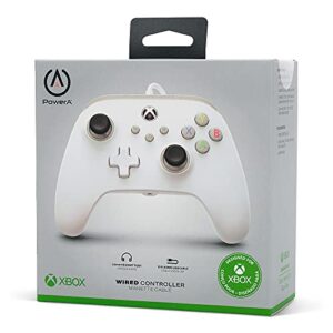 PowerA Wired Controller for Xbox Series X|S - White, gamepad, video game / gaming controller, works with Xbox One