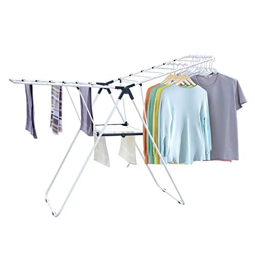 YUBELLES Clothes Drying Rack, Gullwing Space-Saving Laundry Rack, Space Saving Laundry Drying Rack, Easy Storage Laundry Indoor and Outdoor Use