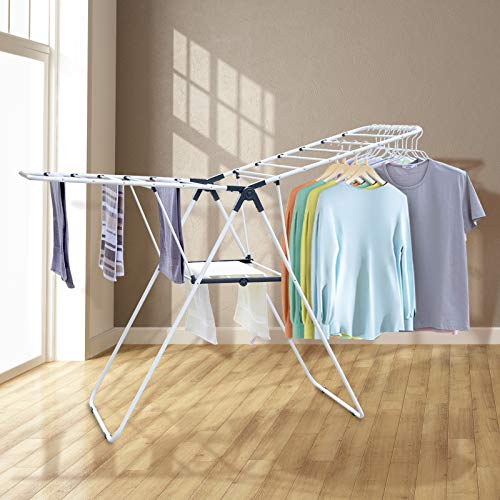 YUBELLES Clothes Drying Rack, Gullwing Space-Saving Laundry Rack, Space Saving Laundry Drying Rack, Easy Storage Laundry Indoor and Outdoor Use