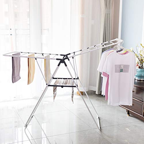 YUBELLES Clothes Drying Rack, Gullwing Space-Saving Laundry Rack, Space Saving Laundry Drying Rack, Easy Storage Laundry Indoor and Outdoor Use