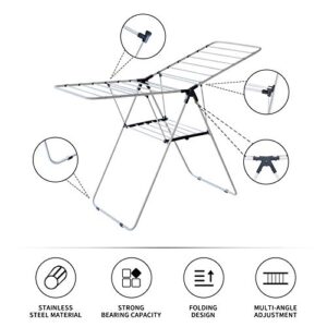 YUBELLES Clothes Drying Rack, Gullwing Space-Saving Laundry Rack, Space Saving Laundry Drying Rack, Easy Storage Laundry Indoor and Outdoor Use