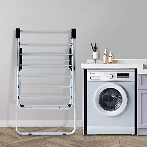 YUBELLES Clothes Drying Rack, Gullwing Space-Saving Laundry Rack, Space Saving Laundry Drying Rack, Easy Storage Laundry Indoor and Outdoor Use