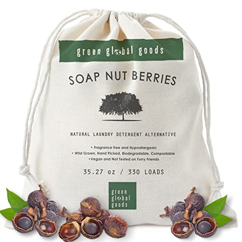 Soap Nuts Berries for Laundry 330 Loads Over 2.2 Lbs - Natures Alternative Soap Nuts Laundry Detergent with Burlap Backpack - Hypoallergenic & Unscented Laundry Soap Nuts Bulk - Natural & Eco-Friendly