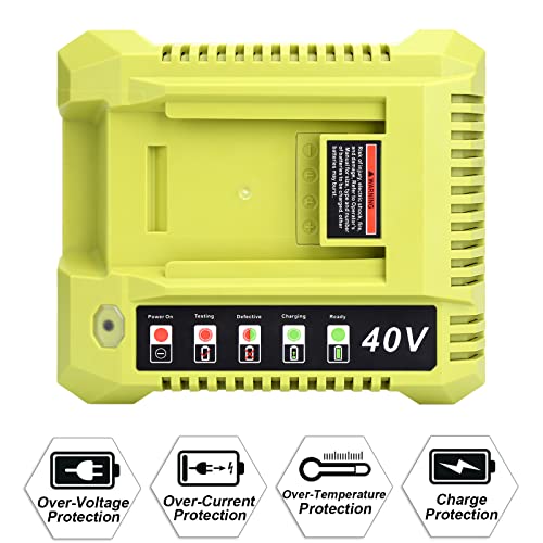 Elefly OP401 Replacement for Ryobi 40V Battery Charger OP404 ZROP401, Compatible with Ryobi 40V Lithium Battery OP40601 OP4050A OP4040 OP4026A OP40201 OP40261 OP4030 OP40301 OP40401 OP40501