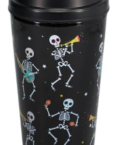 TopNotch Outlet Plastic Tumblers - Day of the Dead (2 Pc) Ward Off a Worldwide Zombie Apocalypse - Halloween Decor - Travel Cups - Coffee Mugs