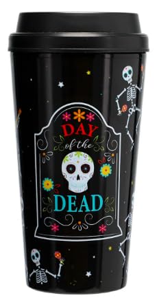 TopNotch Outlet Plastic Tumblers - Day of the Dead (2 Pc) Ward Off a Worldwide Zombie Apocalypse - Halloween Decor - Travel Cups - Coffee Mugs