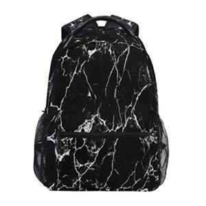 auuxva backpack white line black marble print travel daypack large capacity rucksack high school book bag computer laptop bag for girls boys women men