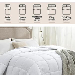 Homelike Moment Comforter Duvet Insert California King White Lightweight Down Alternative Bed Blanket All Season Microfiber- Summer Square Embossed Comforters