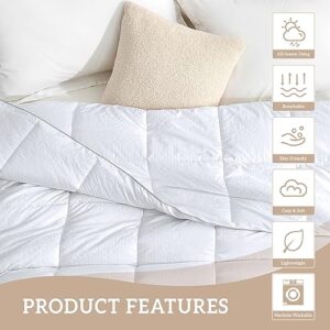 Homelike Moment Comforter Duvet Insert California King White Lightweight Down Alternative Bed Blanket All Season Microfiber- Summer Square Embossed Comforters