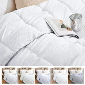 Homelike Moment Comforter Duvet Insert California King White Lightweight Down Alternative Bed Blanket All Season Microfiber- Summer Square Embossed Comforters