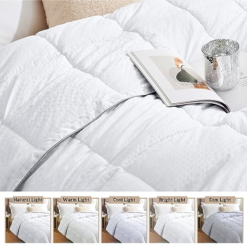 Homelike Moment Comforter Duvet Insert California King White Lightweight Down Alternative Bed Blanket All Season Microfiber- Summer Square Embossed Comforters