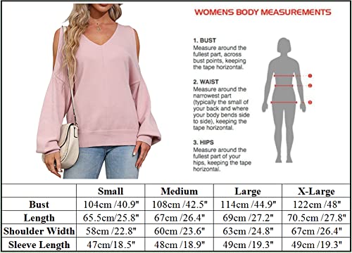 MaQiYa Women's V Neck Cold Shoulder Sweaters Oversized Batwing Long Sleeve Chunky Knit Pullover Sweater Tops Khaki