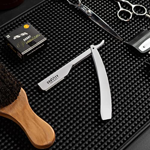 Professional Straight Razor - Ultra Exposed Straight Razor Kit with 10 Gravity Premium Blades, 2mm Exposed (Apollo13)