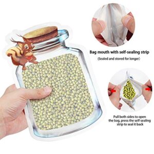 KELYDI Reusable Ziplock Bags, 10 Packs Mason Jar Zipper Bags Portable Leak-proof Plastic Food Storage Pouch Bag for Snack Sandwich Nuts Biscuits Travel Picnic Camping