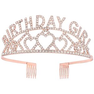 aoprie gold birthday crowns for women tiaras for women crowns for girls rhinestone crystal decor headband
