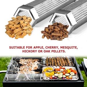 Realcook Pellet Smoker Tube 12-inch: Stainless Steel Wood Pellets Smoke Tube for Hot or Cold Smoking | BBQ Smoke Generator Tubes Works with any Grill and Smokers